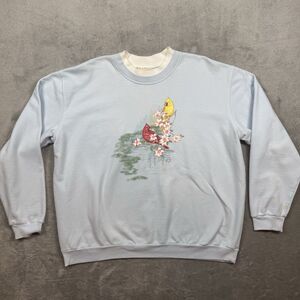 Top Stitch By Morning Sun Sweatshirt Women’s PL Blue Graphic Print Grandmacore